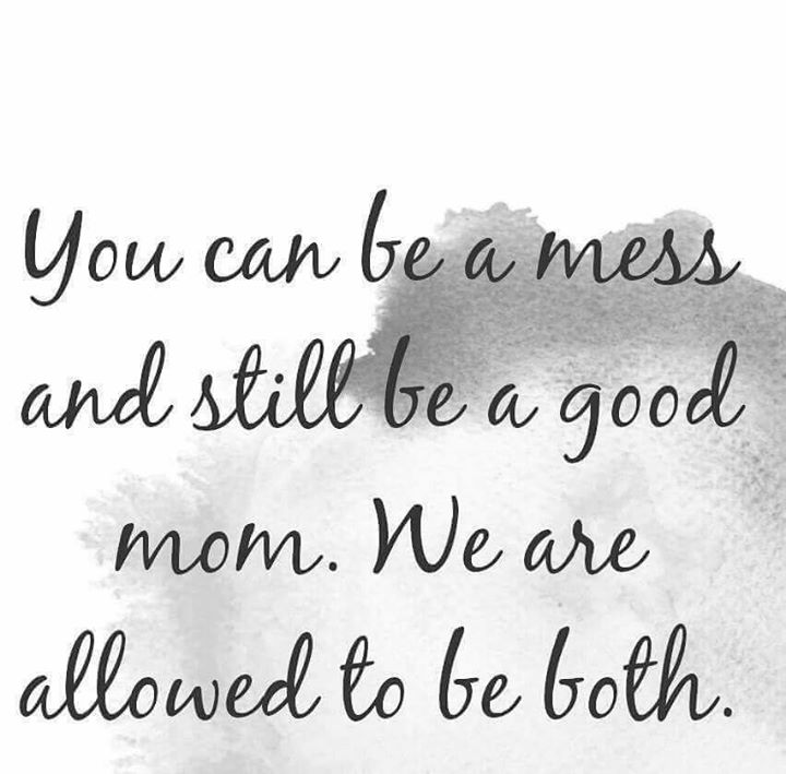 YOU CAN BE A MESS AND STILL BE A GOOD MOM. WE ARE ALLOWED TO ...